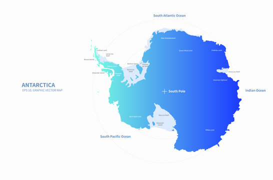 graphic vector map of antarctica. antarctica map. world map. 