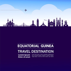 Fototapeta premium Equatorial Guinea Blue travel destination vector illustration.