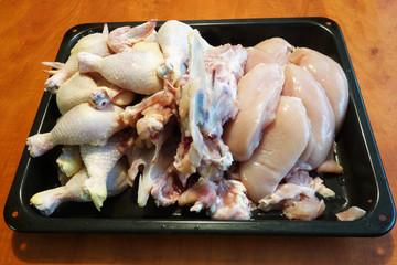 Cut and prepared chilled chicken