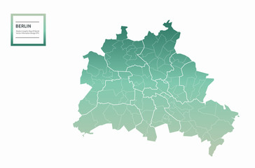 Fototapeta premium graphic vector map of berlin, germany. berlin map. germany map. 