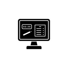 Computer pc exam icon. Simple online study icons for ui and ux website or mobile application