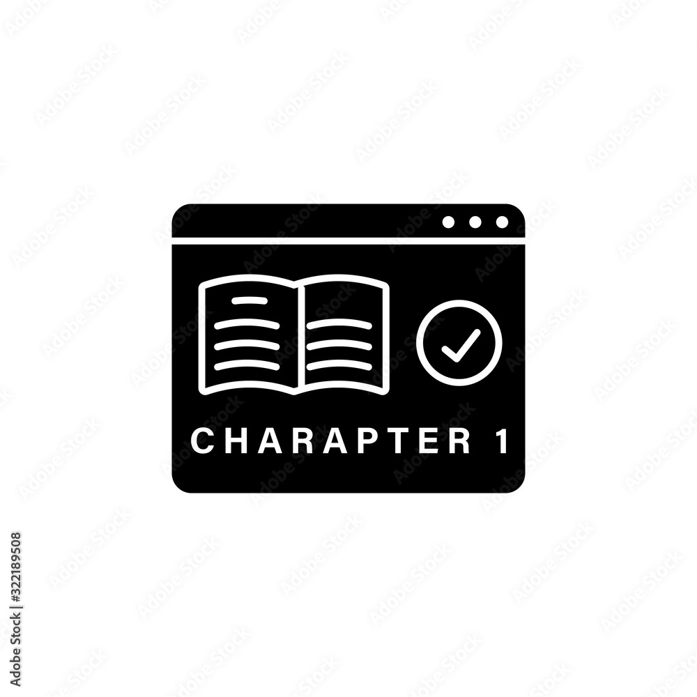 Poster website chapter 1 done icon. simple online study icons for ui and ux website or mobile application