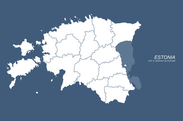 detailed vector of estonia map. europe country map. eu infographic map.