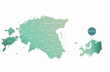 detailed vector of estonia map. europe country map. eu infographic map.