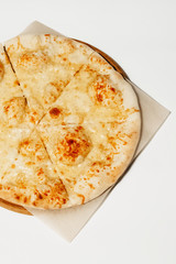 Hot true ITALIAN PIZZA isolation on white background. 