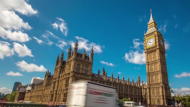 Big Ben and Houses of Parliament Hyperlapse, London, UK
