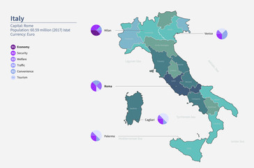 Naklejka premium vector of venice in italy map. venice map. europe coyntry map.