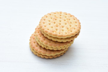  Chocolate cookies displayed on light background