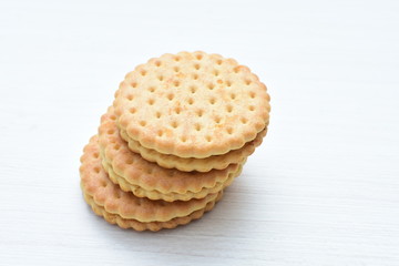  Chocolate cookies displayed on light background