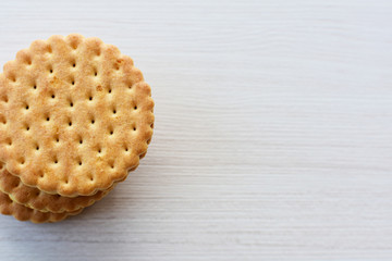  Chocolate cookies displayed on light background