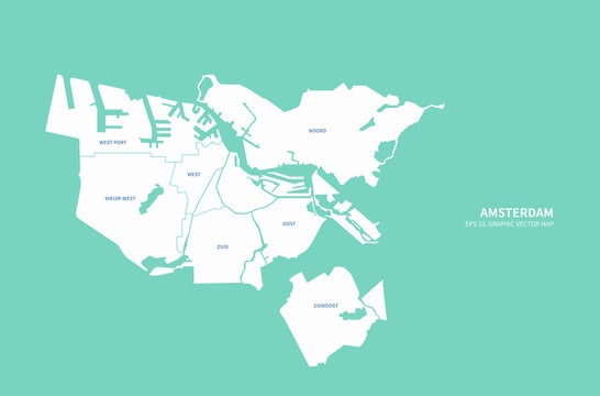 graphic vector map of amsterdam. map of netherland state in europe. netherland map.