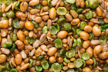 Bunch of mixed seeds (close up)