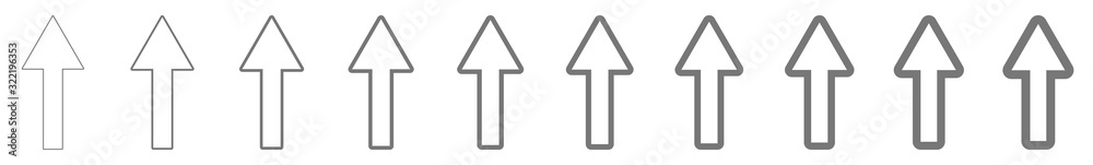 Wall mural arrow icon line gray | arrows | infographic illustration | direction shape symbol | pointer logo | u