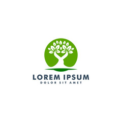 Fototapeta premium Abstract tree logo design, nature forest icon vector illustration
