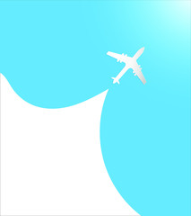  This is a cardboard airplane icon on a blue background leaving a white mark.