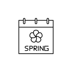 Calendar spring flower icon. Simple line, outline vector elements of spring icons for ui and ux, website or mobile application