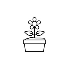 Flower pot icon. Simple line, outline vector elements of spring icons for ui and ux, website or mobile application