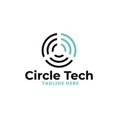 circle tech logo icon vector isolated