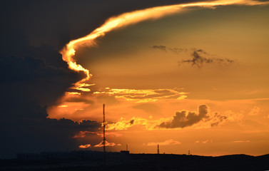 Naklejka premium Congo Brazzaville Coucher de Soleil, Université Sassou Ngesso