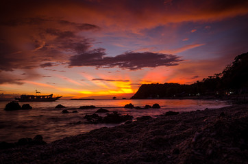 Fototapeta na wymiar Isla Verde Sunset Philippines Colorfull