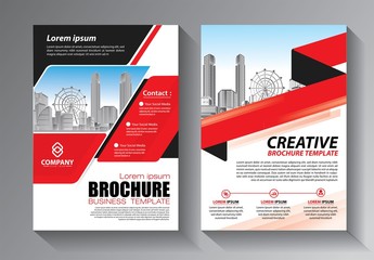 Business abstract vector template. Brochure design, cover modern layout, annual report, poster, flyer in A4 with colorful triangles, geometric shapes for tech, science, market with light background