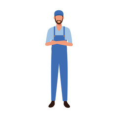 car mechanic standing icon, colorful design