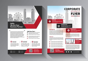 Naklejka premium Business abstract vector template. Brochure design, cover modern layout, annual report, poster, flyer in A4 with colorful triangles, geometric shapes for tech, science, market with light background