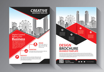 Business abstract vector template. Brochure design, cover modern layout, annual report, poster, flyer in A4 with colorful triangles, geometric shapes for tech, science, market with light background