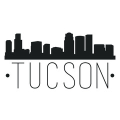 Obraz premium Tucson Arizona Skyline Silhouette City Design Vector Famous Monuments.