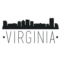 Fototapeta premium Virginia Skyline Stamp Silhouette City Vector Design Landmark Icon Buildings.