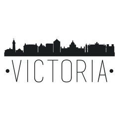 Fototapeta premium Victoria Canada. City Skyline. Silhouette City. Design Vector. Famous Monuments.