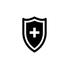 shield and check plus icon design vector logo template EPS 10