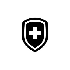 shield and check plus icon design vector logo template EPS 10