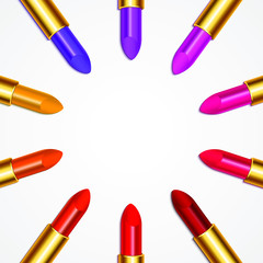 color lipstick circle / vector background
