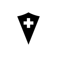 Obraz premium shield and check plus icon design vector logo template EPS 10