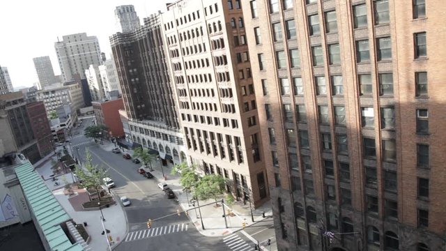 Shadows on Building timelapse downtown Detroit