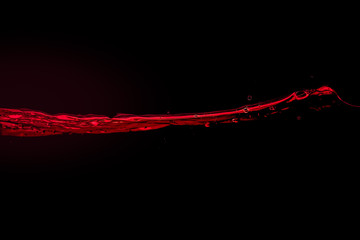 Blood waves. Water  Red wave splash isolated on Black background