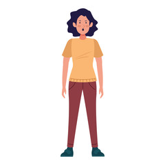 Fototapeta premium cartoon woman standing wearing casual clothes