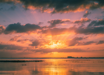 sunset miami florida sky sea water sun ocean cloud nature orange beach red lake dusk lighting coast coast sunlight summer © Alberto GV PHOTOGRAP