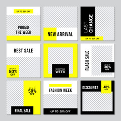 set of fashion sale for social media & digital marketing post template. vol 68