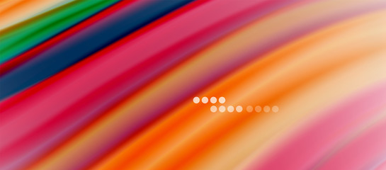 Wave lines abstract background, smooth silk design with rainbow style colors. Liquid fluid color waves. Vector Illustration