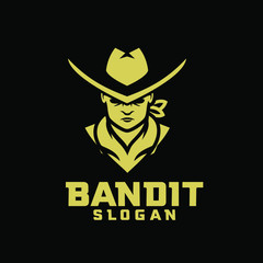 bandit character logo icon design cartoon