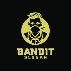 bandit character logo icon design cartoon