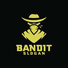 bandit character logo icon design cartoon