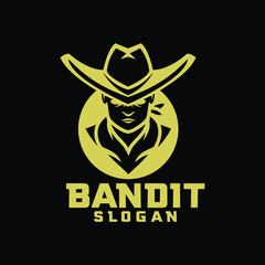bandit character logo icon design cartoon