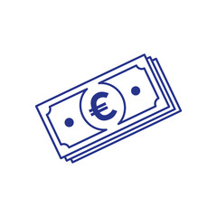 stack of bills euro isolated icon