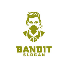 bandit character logo icon design cartoon