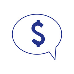 speech bubble with dollar symbol isolated icon