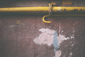 Yellow pipe and a spot, downtown Kiev