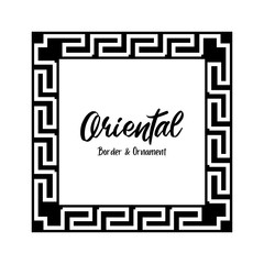 Obraz premium Classic Oriental Chinese Ornament Frame Vintage Border Art Decorative
